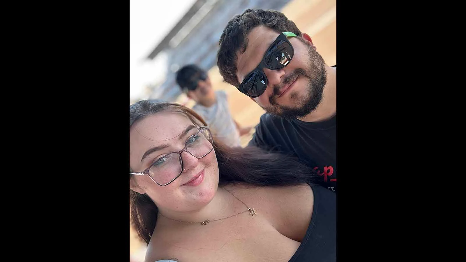 Rivers Tabb and his fiancée, Lilian Robbind, are searching for the driver who Tabb says nearly hit their family head-on before striking the camper they call home and fleeing.