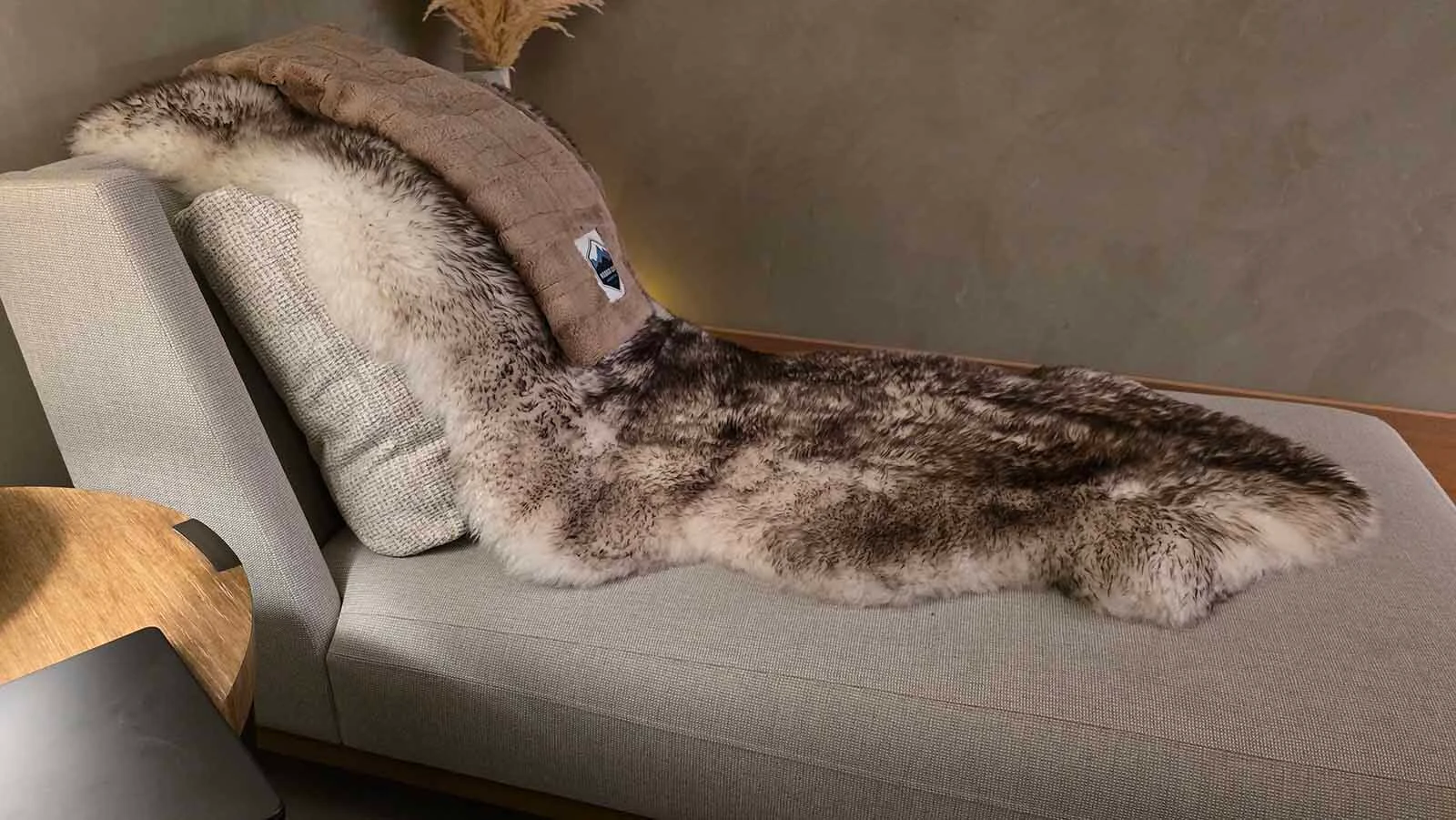 Real sheepskin throws are found everywhere inside the Hoback Club.