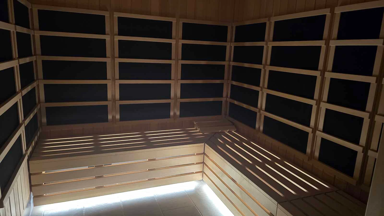 The sauna room at the Hoback Club in Jackson, which reaches 175 degrees.