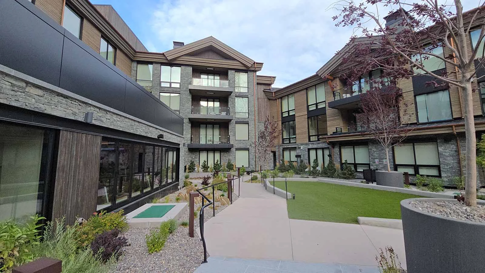 The Hoback Club's residences are situated around an interior courtyard.