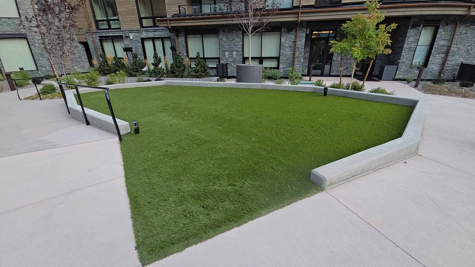 This green patch is used for yoga at the Hoback Club.