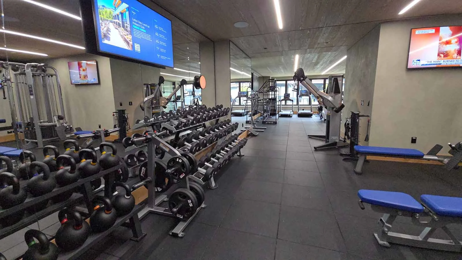 The workout facilities at Hoback Club.