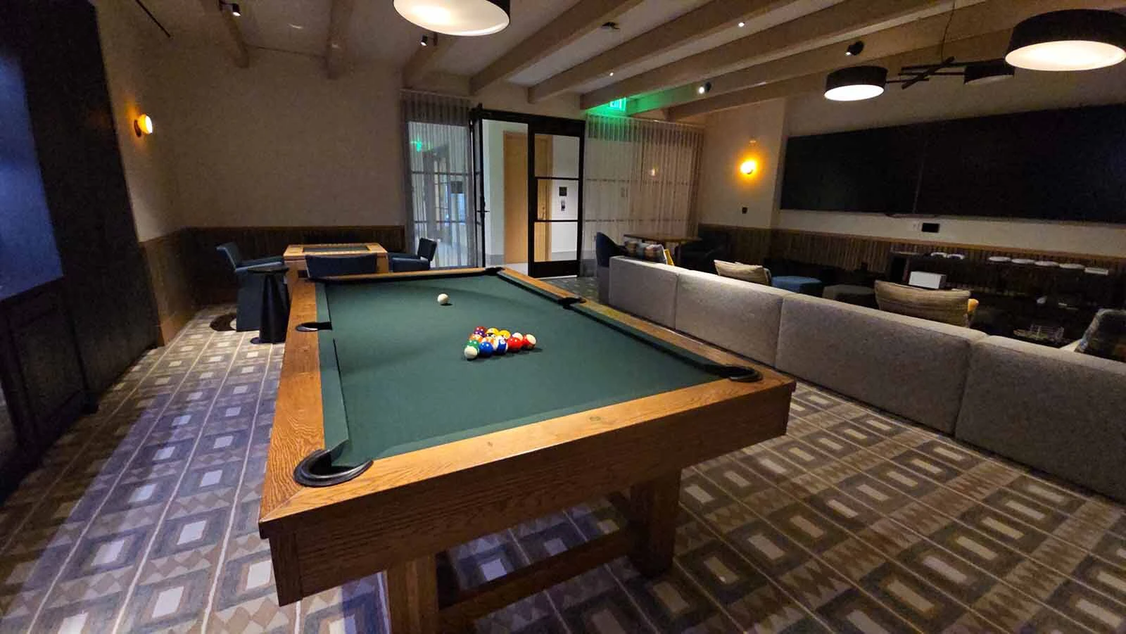 A recreation area inside Hoback Club.