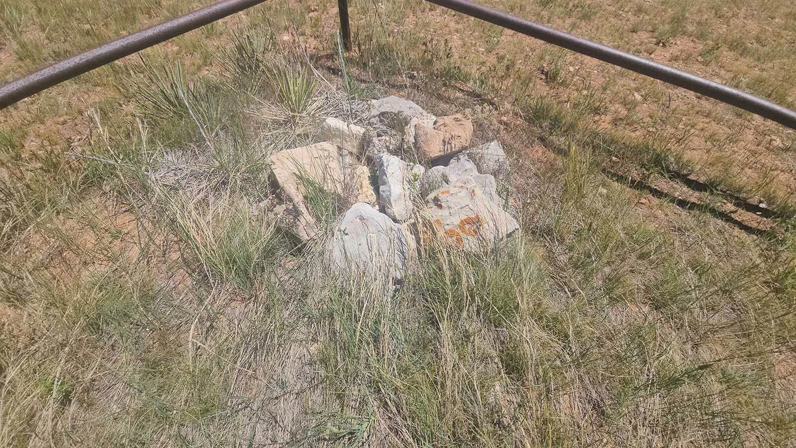 This surveyor's pile of rocks found by Clay Gibbons marks the site where the Hole in the Wall fight occurred.