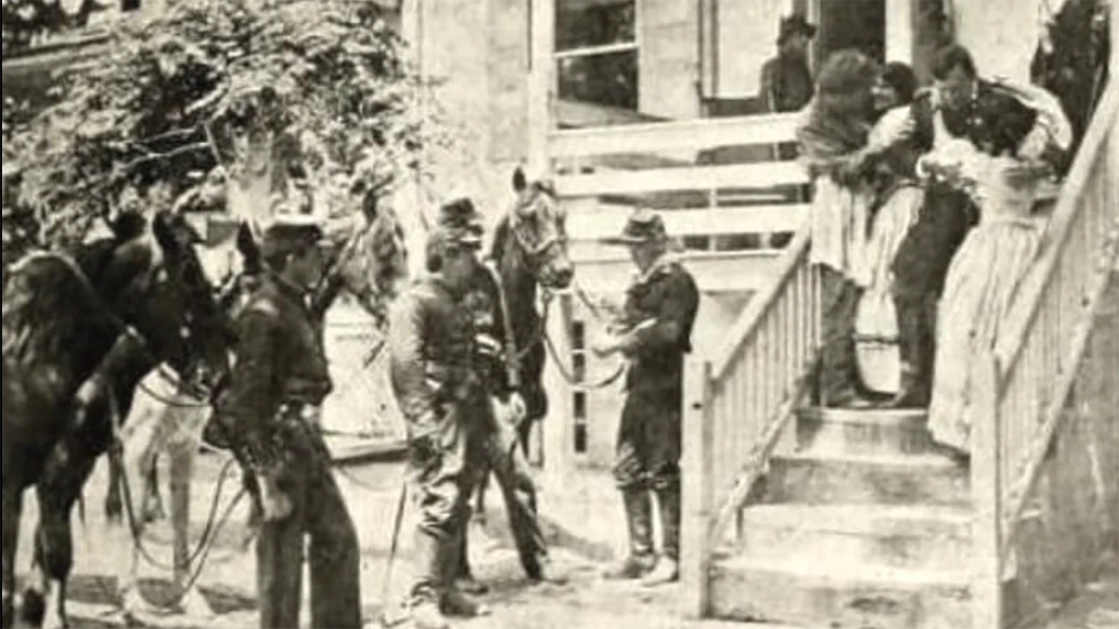 Harry Webb of Wyoming trained all the horses for the movie "Battle of Shiloh," including his own trick horse named Babe.