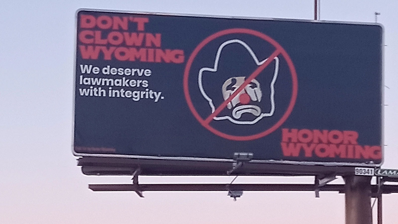 An Honor Wyoming billboard in Rock Springs.
