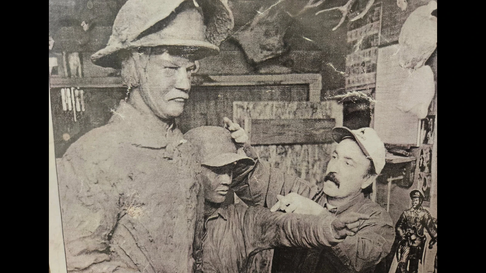 Powell sculptor Jim Marsico fashioned “The Volunteer” using another firefighter as a model for Bruce Honstain and his own son as a model for Joshua Honstain.