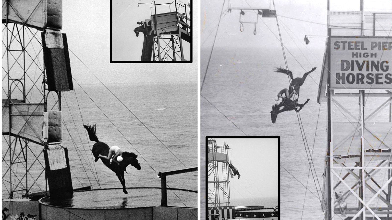 Platforms were as high as 60 feet, twice the height of the highest Olympic diving board.