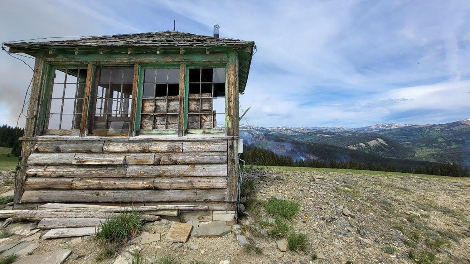 The Horse Fire burning in the Bridger-Teton National Forest on Tuesday has come within 2 miles of a historic fire lookout post on Prospect Peak. The outpost has been covered in an aluminum-based wrap as a precaution.