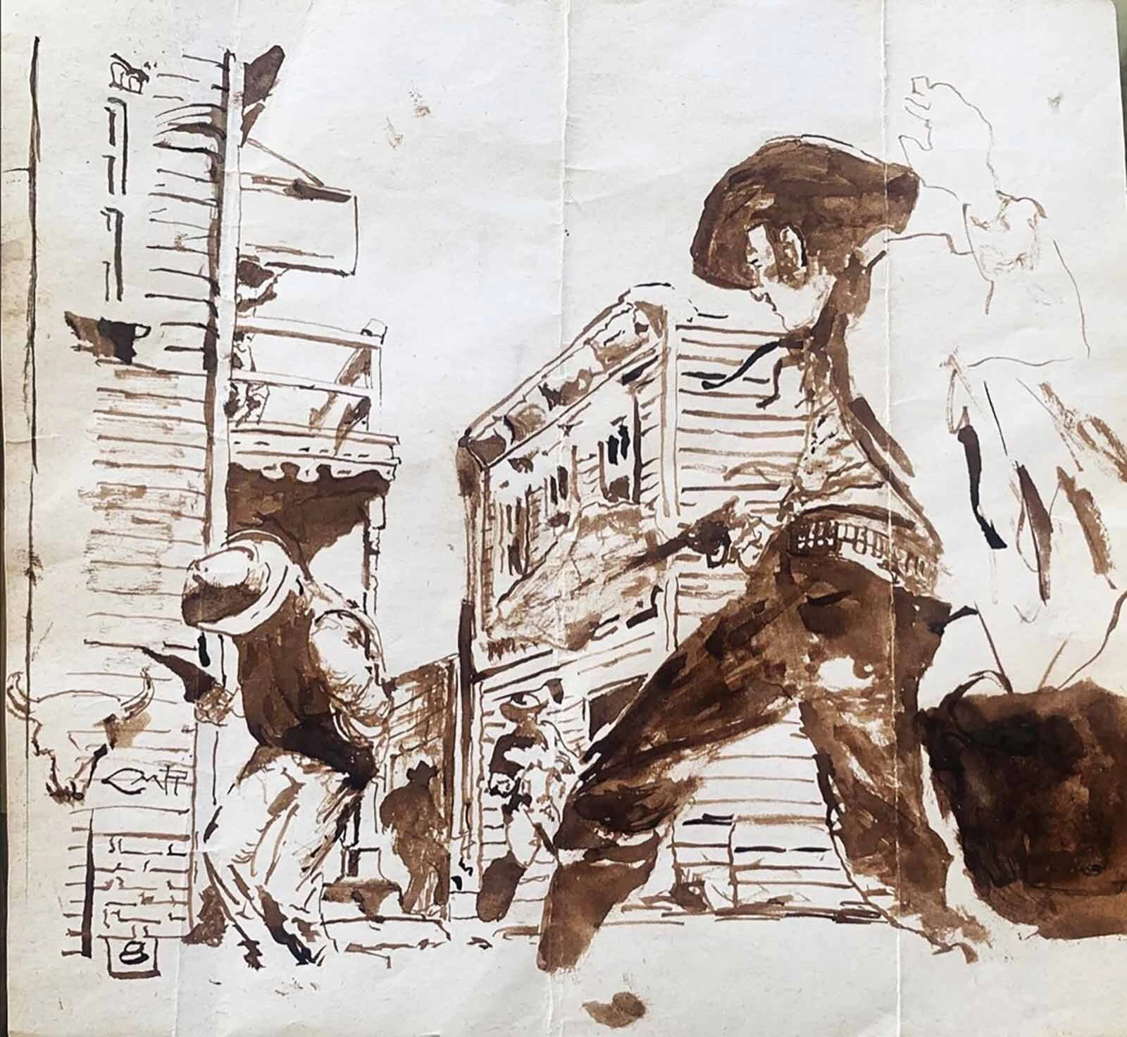 In the late 1800s, artists depicted the outlaws who ranged the lawless western lands. In Crook County, the Axelby Gang trailed herds of horses along the Horse Thief Trail and had a network of hideouts. They were known to be in Devil’s Tower area and a cabin on the Cross Anchor Ranch was believed to be a haunted hideout of the infamous outlaws.