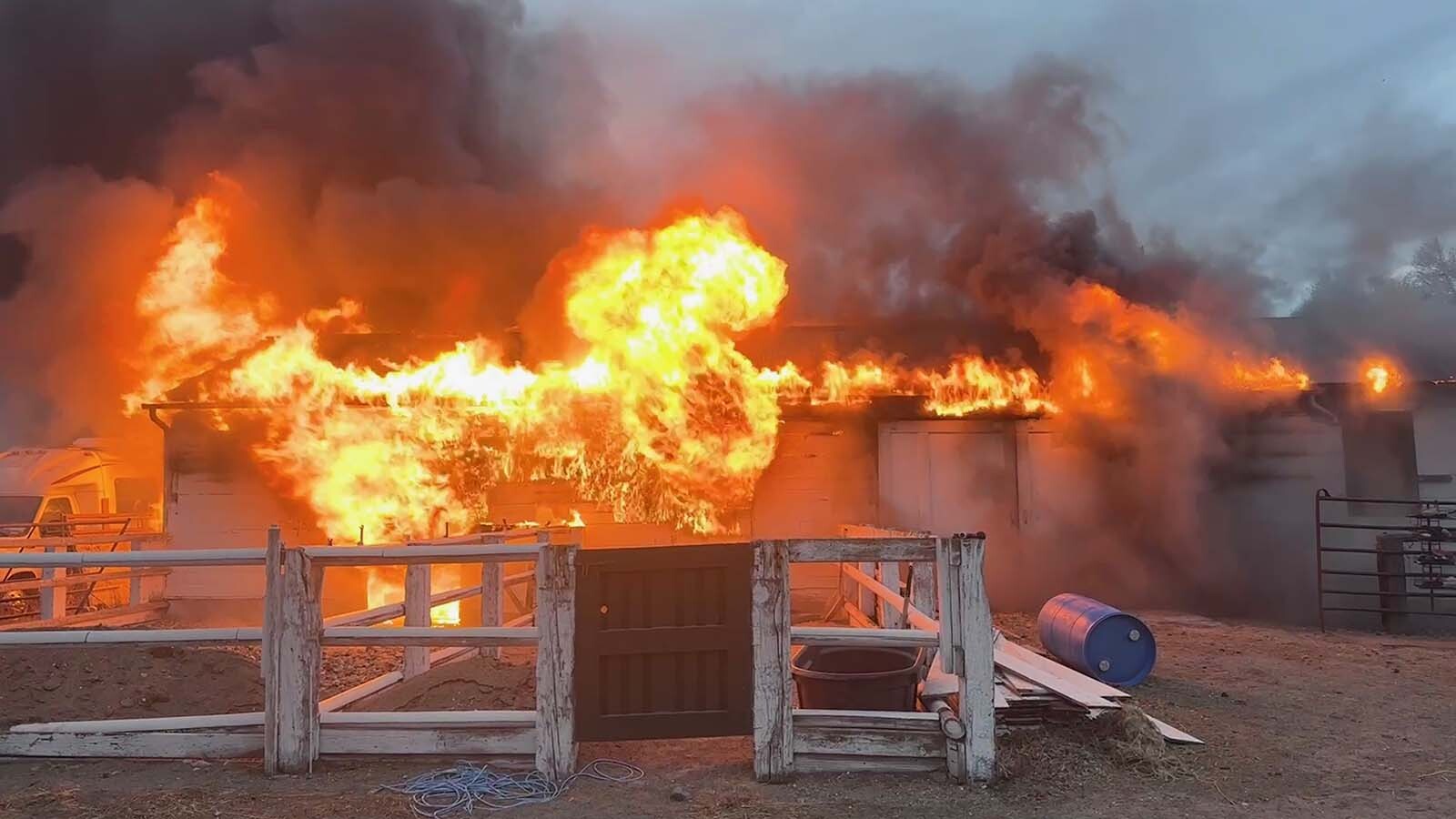 An electrical fire took the barn at the Wyoming Horsemanship Academy in Cody along with saddles, tack, and precious personal items.
