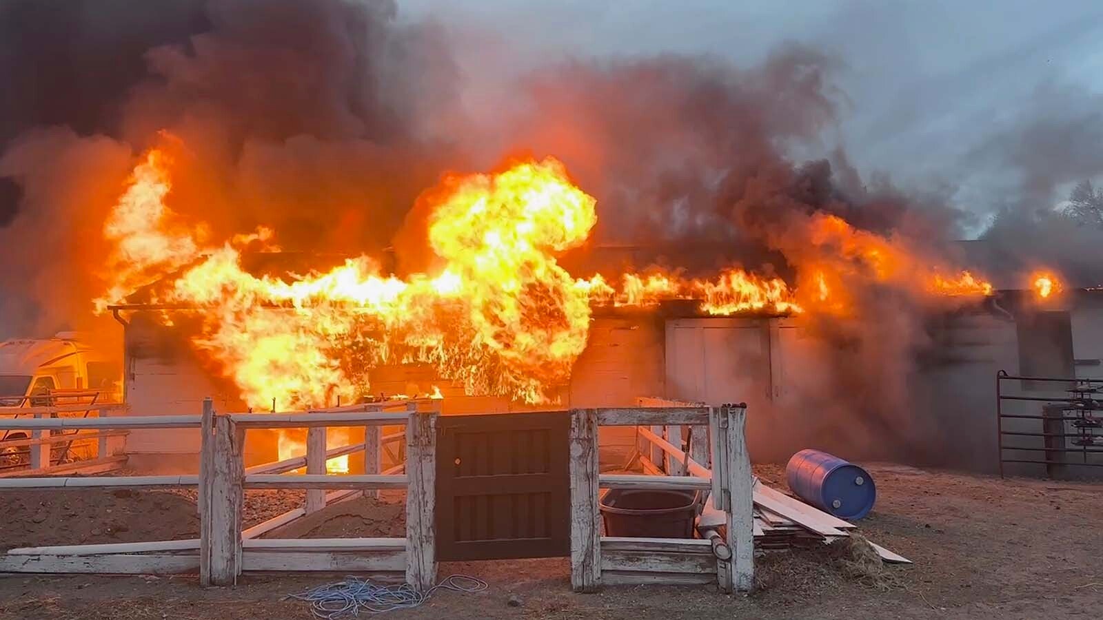 An electrical fire took the barn at the Wyoming Horsemanship Academy in Cody along with saddles, tack, and precious personal items.