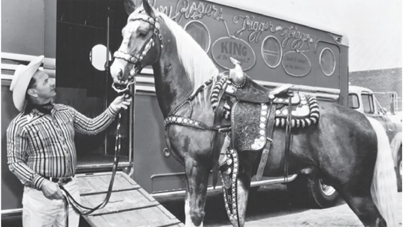 Glenn Randall and Trigger Junior, one of the trick horses in Hollywood trained by Randall.