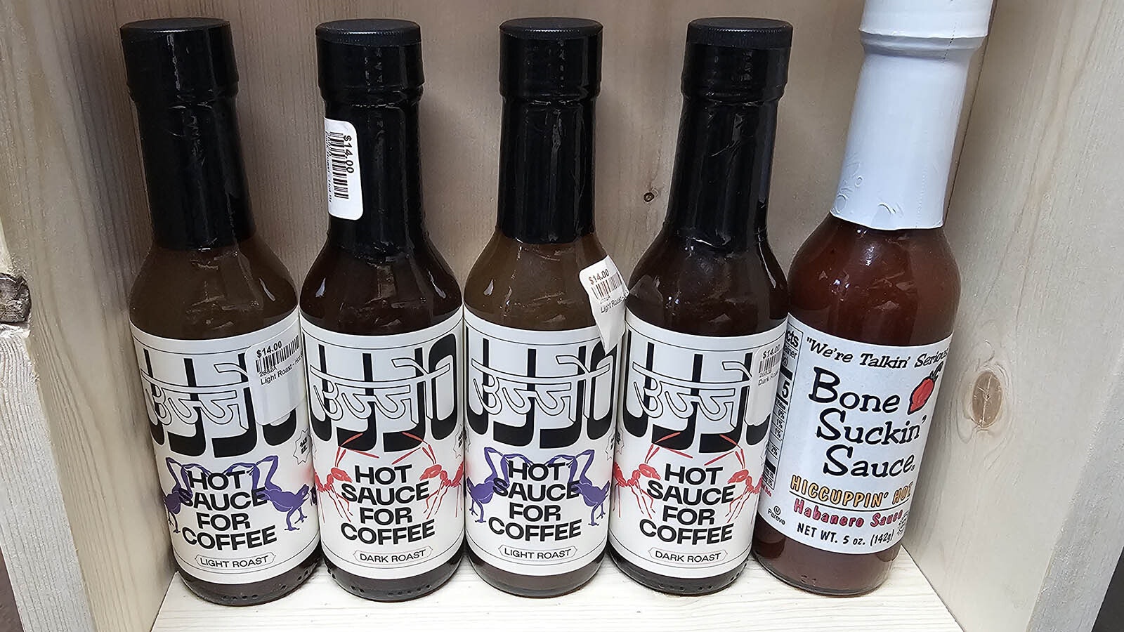 There's even a selection of hot sauces for coffee, believe it or not.