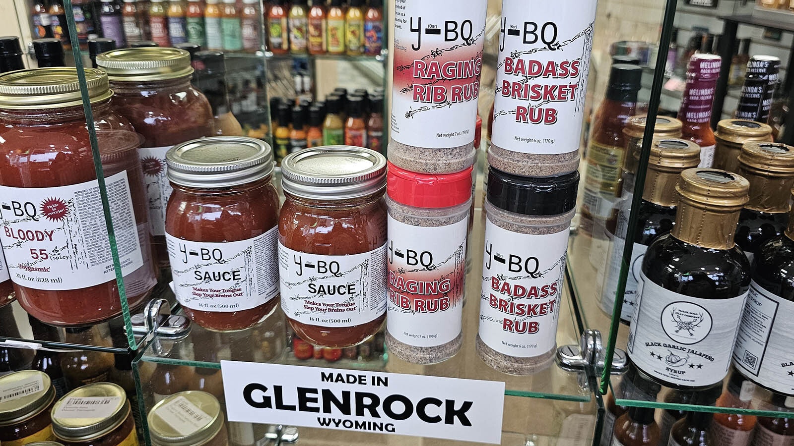 Spicy barbecue sauces made from Glenrock are a tasty addition to grilled meat, and are among Wyoming-made food products at Discover Thermopolis.