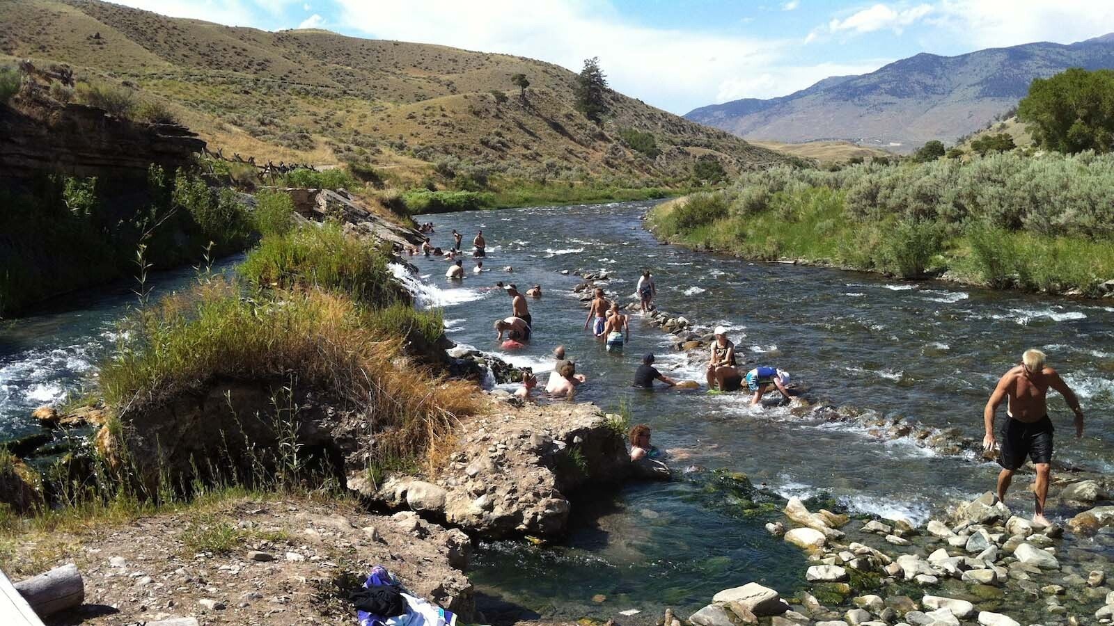The popular Boiling River hot springs soaking spot was washed away by the 2022 floods, but it used to be a magnet for those in search of a natural soaking experience not far from Mammoth Hot Springs.