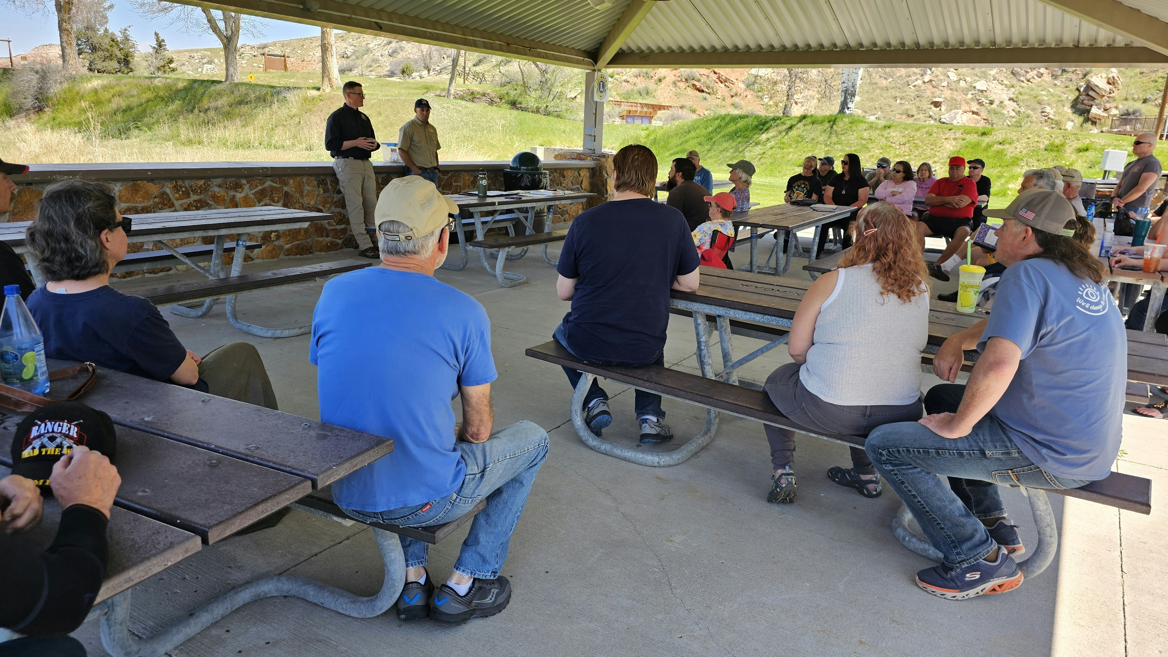 Between 30 and 40 people showed up for a question and answer session about proposed changes to Hot Springs State Park held Monday afternoon.