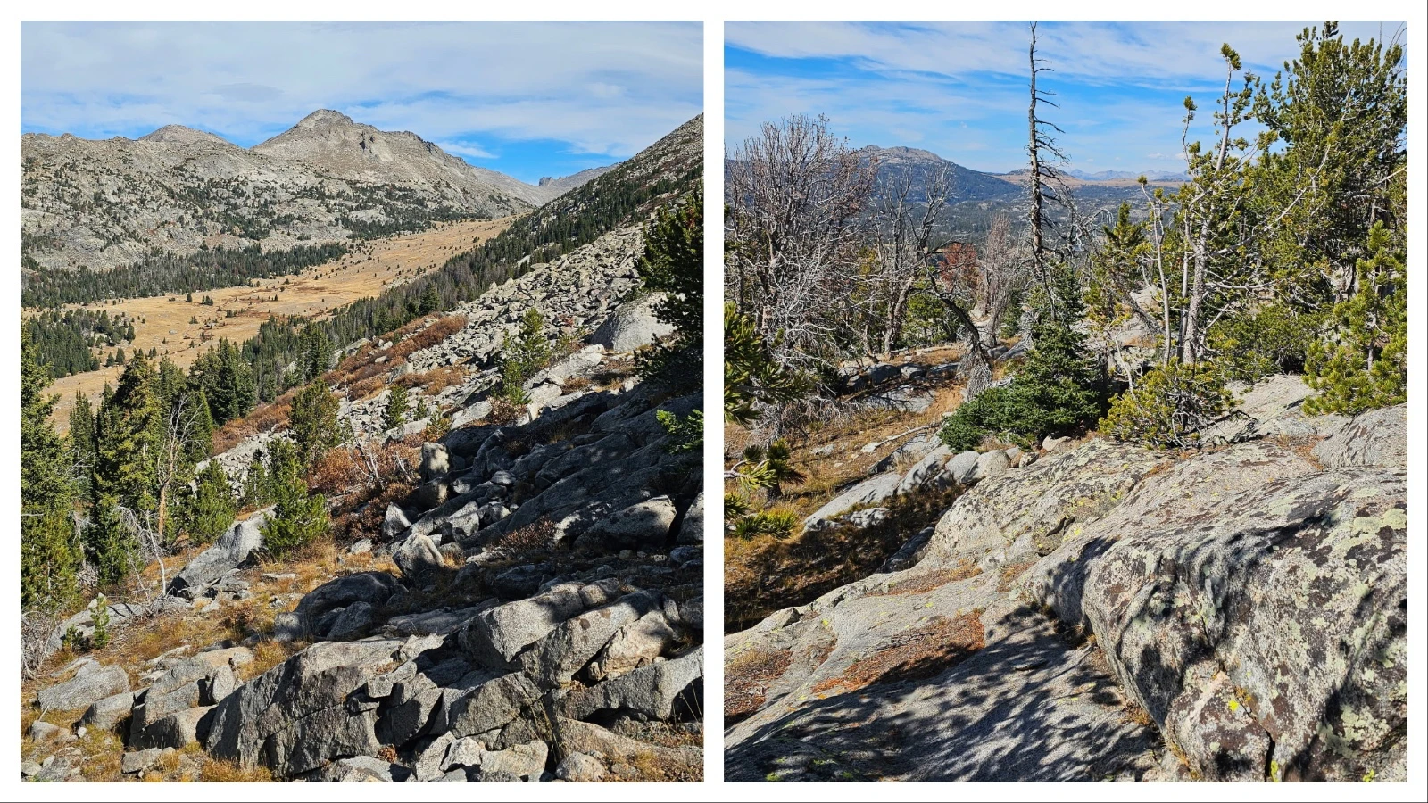 Conditions were unusually hot and dry in the Wind River mountains in late September and early October.