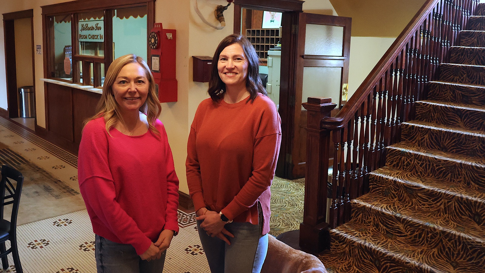 Hotel LaBonte owner Macey Moore, left, and Manager Kelly Jestes say they try to keep the business a center for downtown activities, similar to its role when it opened in 1914.