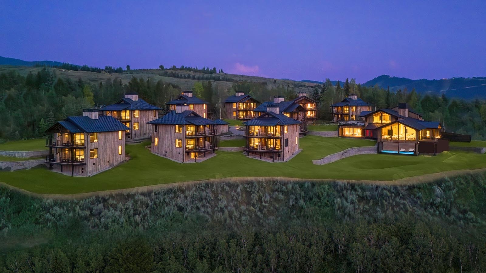 The campus of the new Hotel Yellowstone in Jackson, Wyoming, the state's only adults-only hotel.