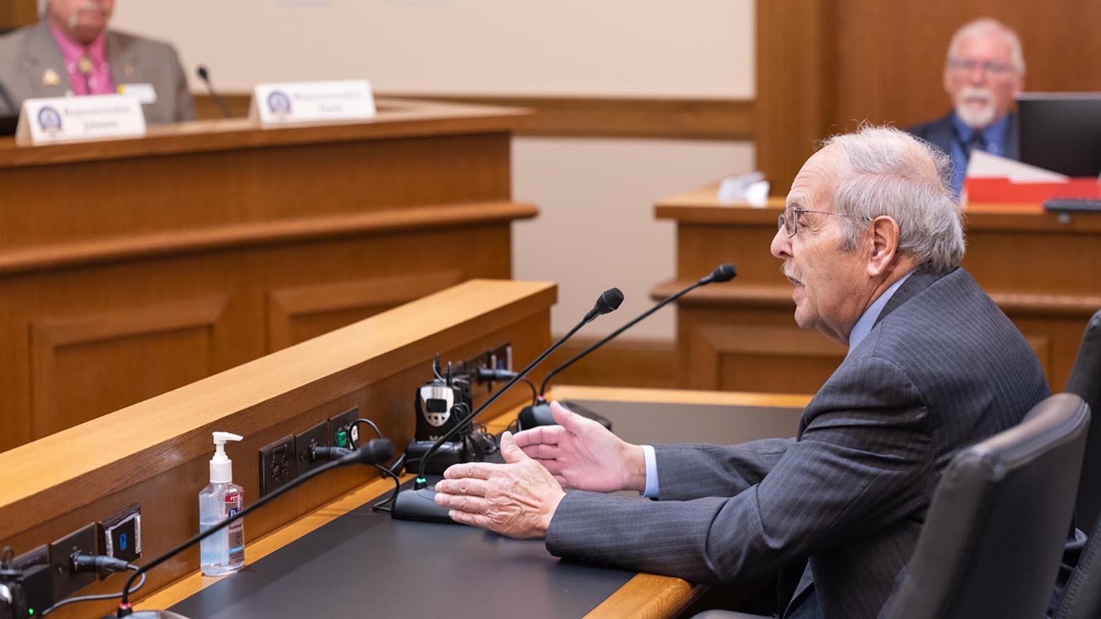 Wyoming Stock Growers Assocition Executive Vice President Jim Magagna testifies against an eminent domain bill for the House Agriculture Committee on Thursday, Jan. 16, 2025.