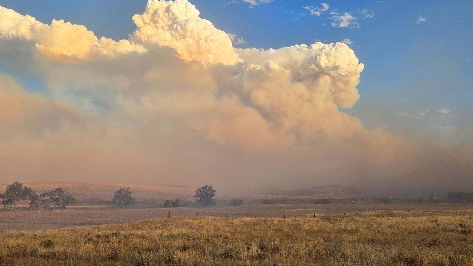 Scene from the House Creek Fire burning in Johnson County, Wyoming.