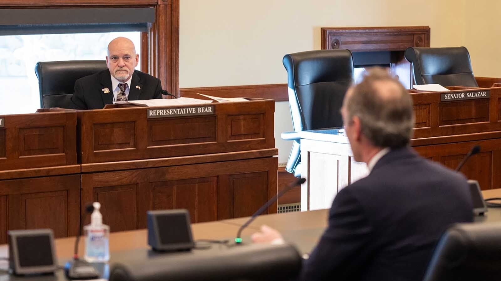 Gold commodities have been skyrocketing, and particularly since the election of President Donald Trump. Now the Wyoming Legislature is looking to get in on the action with a proposal that would require the state to buy more of the precious commodity. The bill is sponsored by state Sen. Bob Ide, R-Casper, foreground, testifying for the House Appropriations Committee on Feb. 13, 2025.