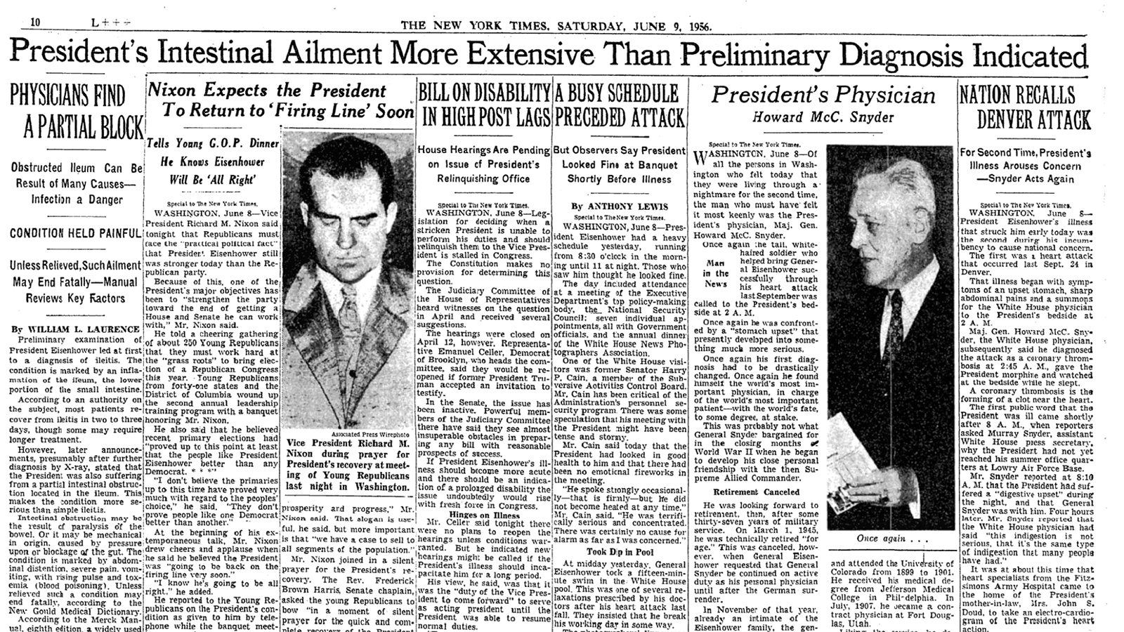 Maj. Gen. Howard Snyder took heat from the press when President Eisenhower had a serious stomach issue.