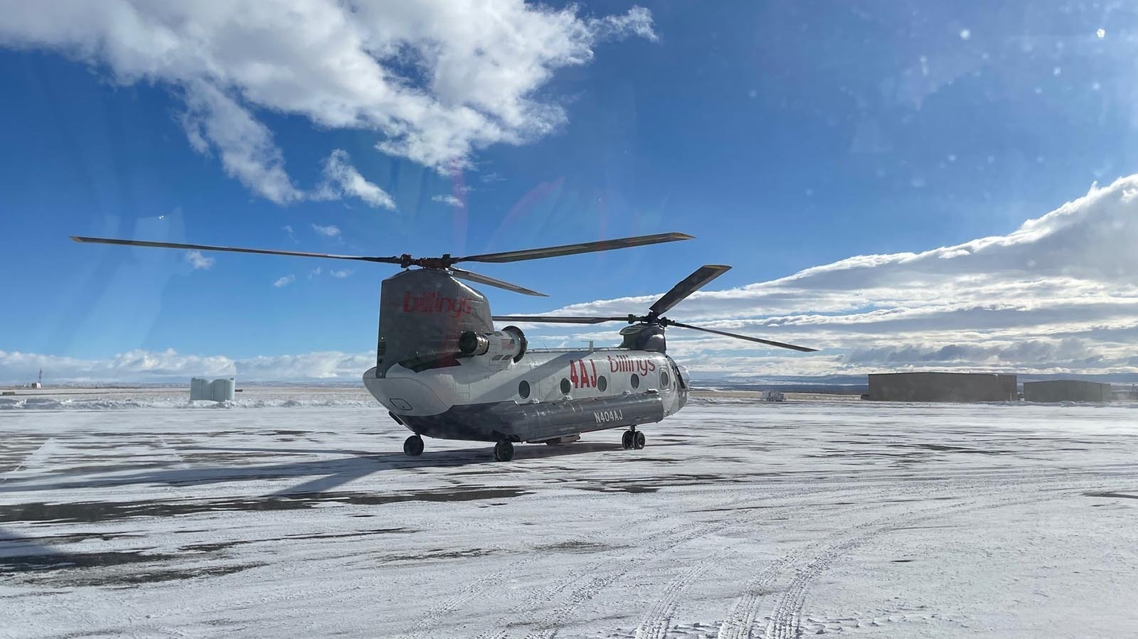 Two firefighting helicopters touched down Thursday in Riverton, Wyoming, on their way to water-bomb Los Angeles County.