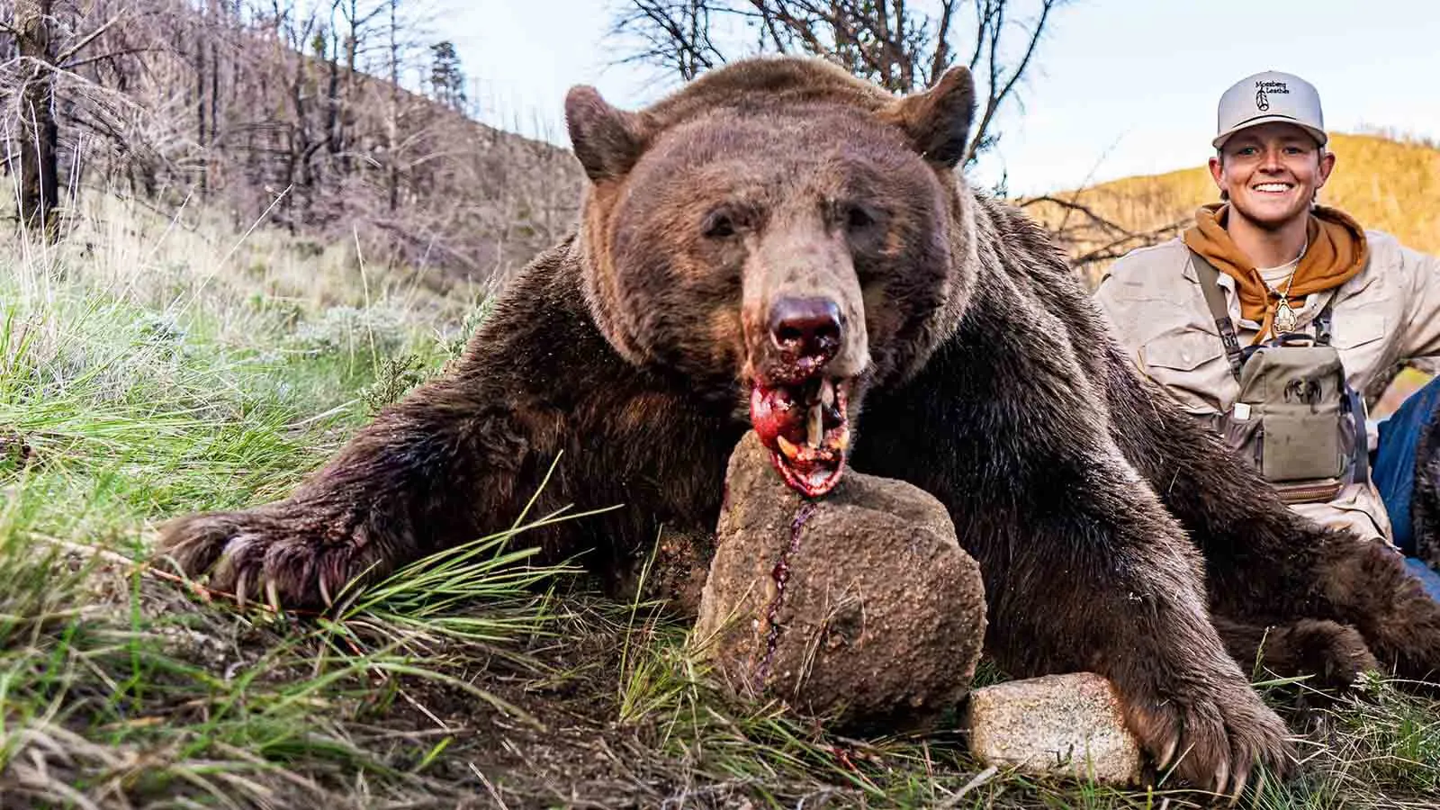 River Mossberg of Cheyenne got this massive black bear in the Snowy Range Mountains, using the “spot-and-stalk” hunting technique.