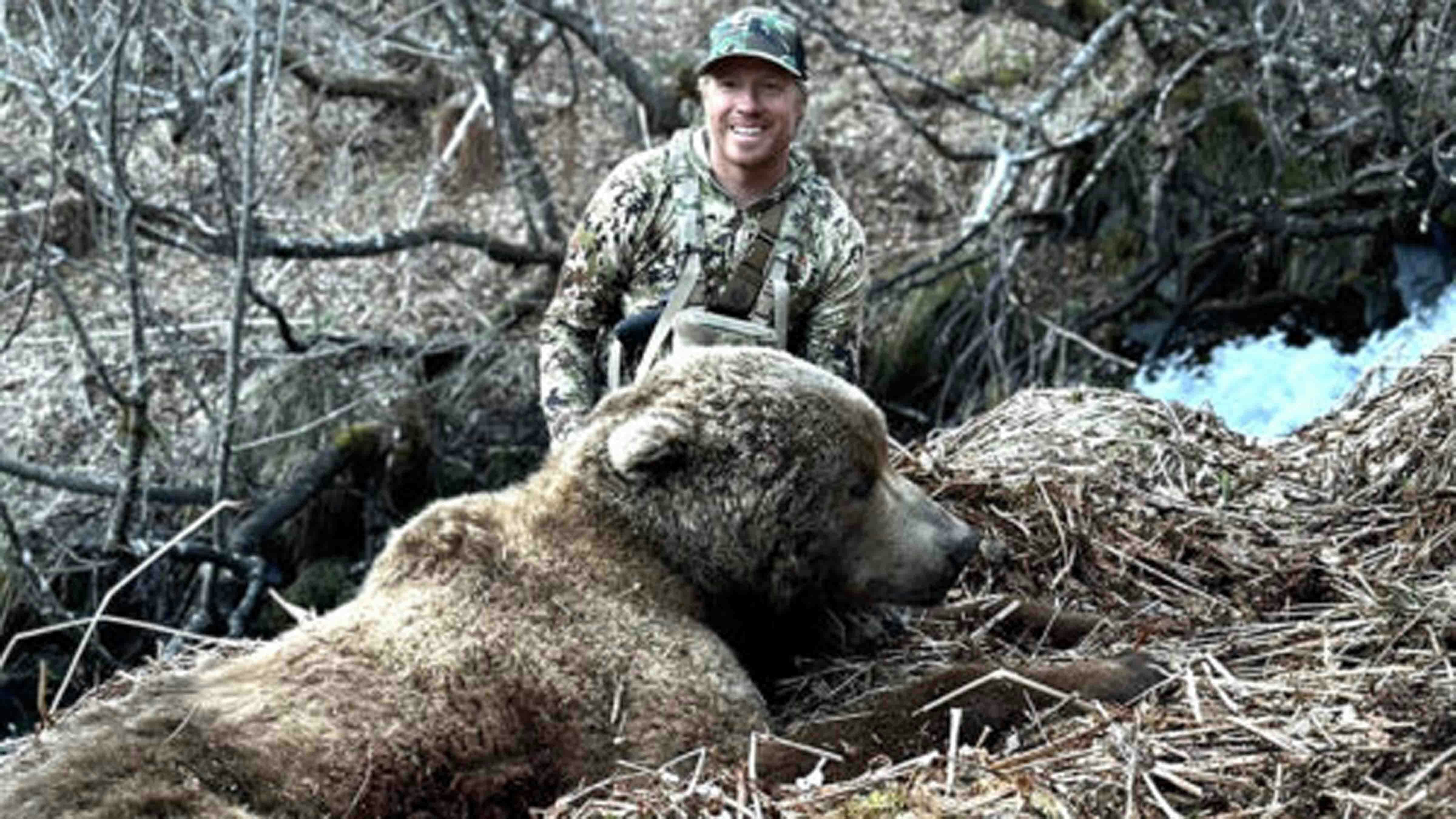 Tyce Erickson used a 10 mm pistol to stop this 1,000-pound Kodiak bear that charged his hunting guide in Alaska. The 10 mm round is popular for bear defense. Lee Francis of Evanston used a similar pistol to fight off a grizzly in the Wyoming backcountry in 2022.