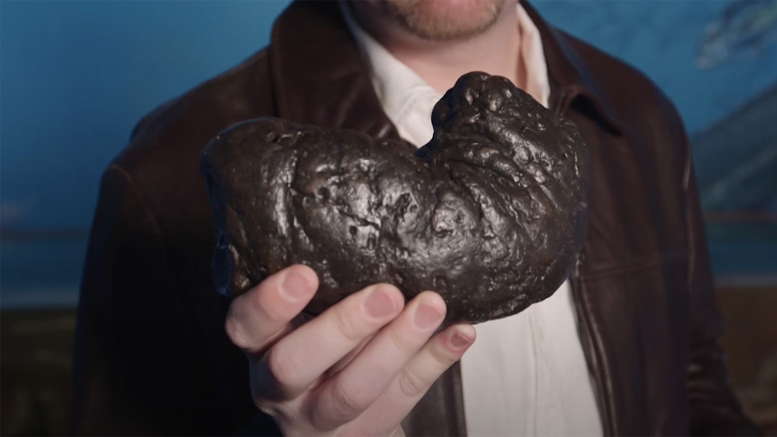 George Frandsen has the world's largest collection of dinosaur coprolite, or fossilized poop.
