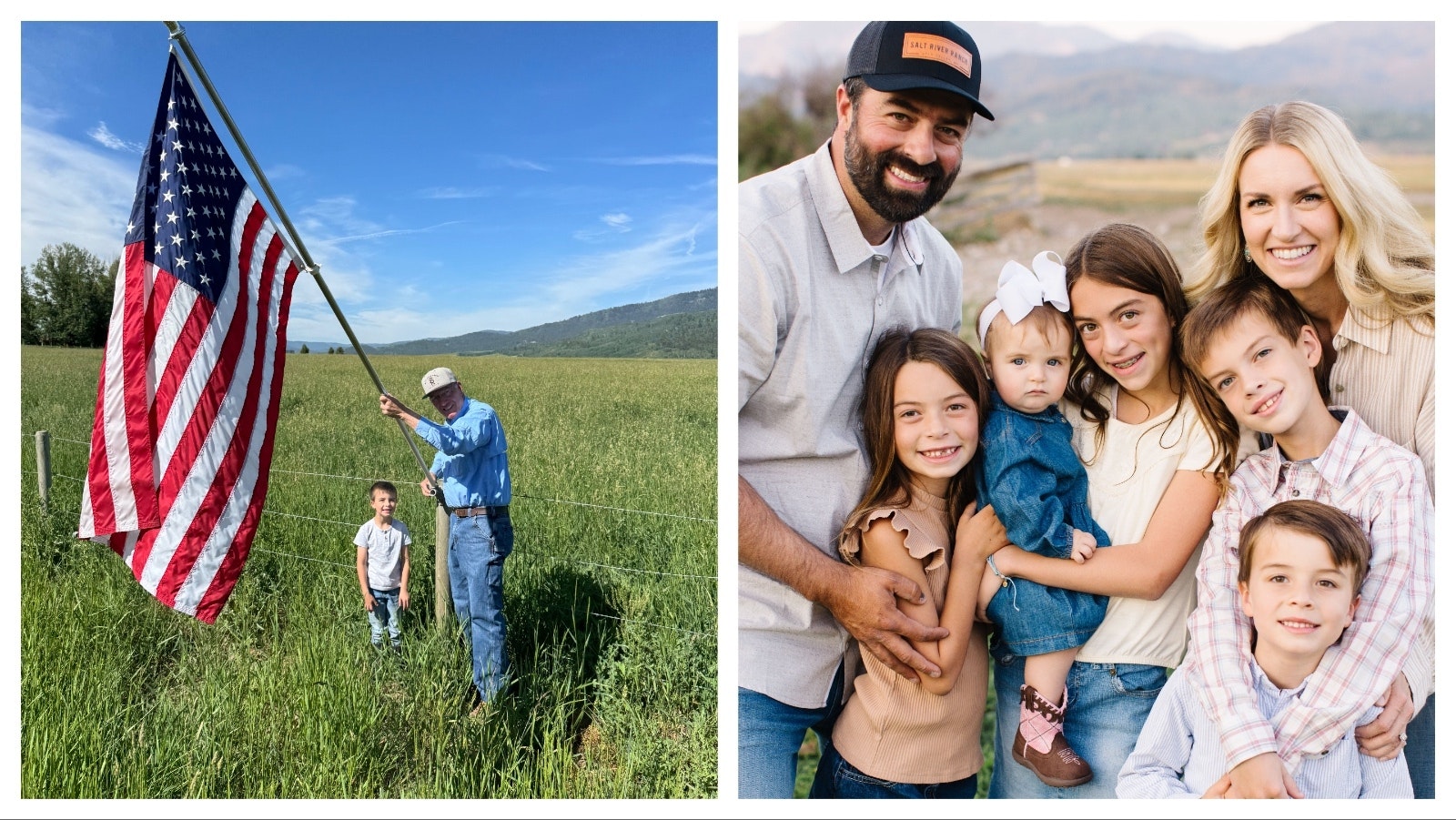 On a prominent hill in Star Valley, a 1,500-square-foot American flag flies from a 130-foot-tall flagpole. When the massive flag needed to be replaced after a storm, ranch owner Darcel Hulse, 78, insisted on doing the work himself, along with help from his family. He also has smaller American flags lining the fence around his property.