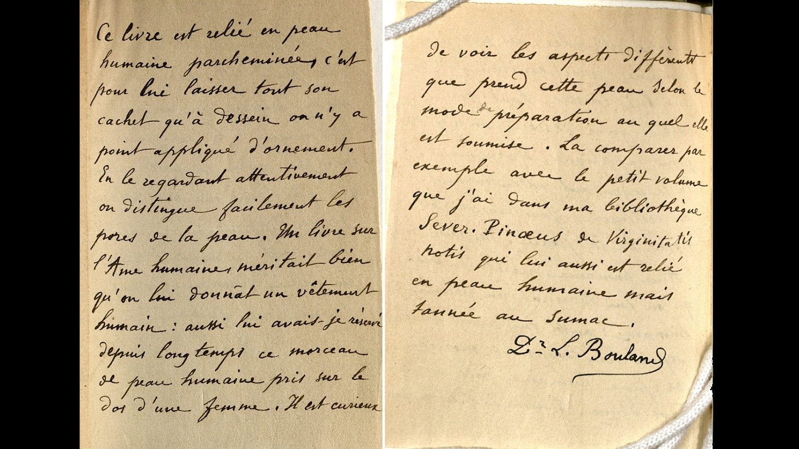 Dr. Ludovic Bouland’s handwritten letter found tucked inside "Des Destinées de L’ame."