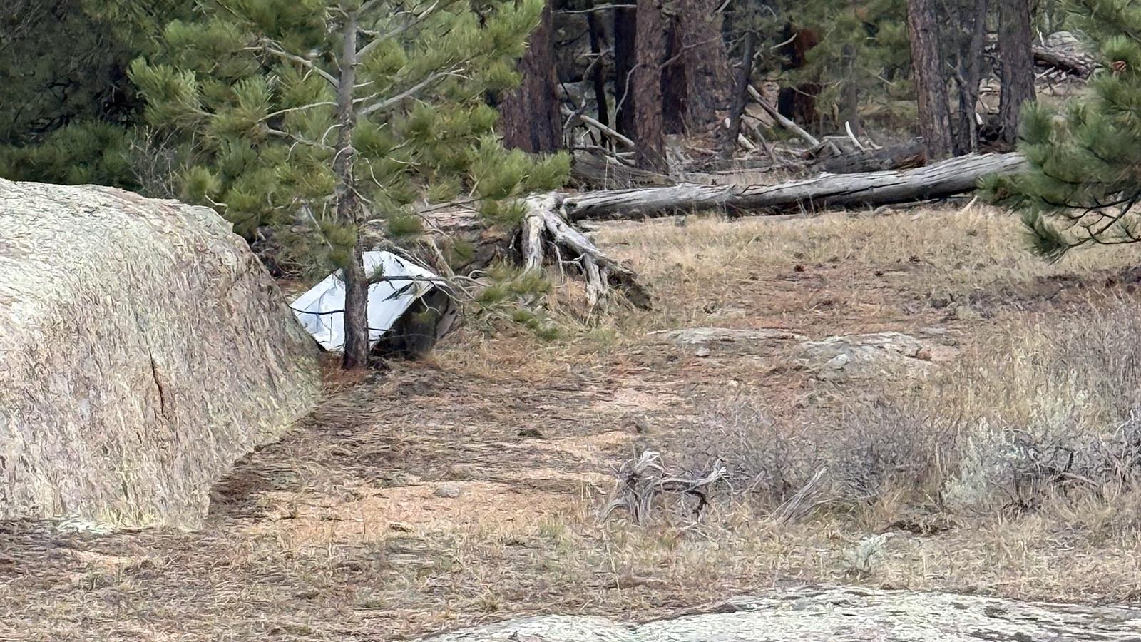 Elk Hunter Chris Holden found these aircraft parts Wednesday afternoon near Laramie Peak in Converse County. It’s thought that they might have blown off a plane in mid-flight.