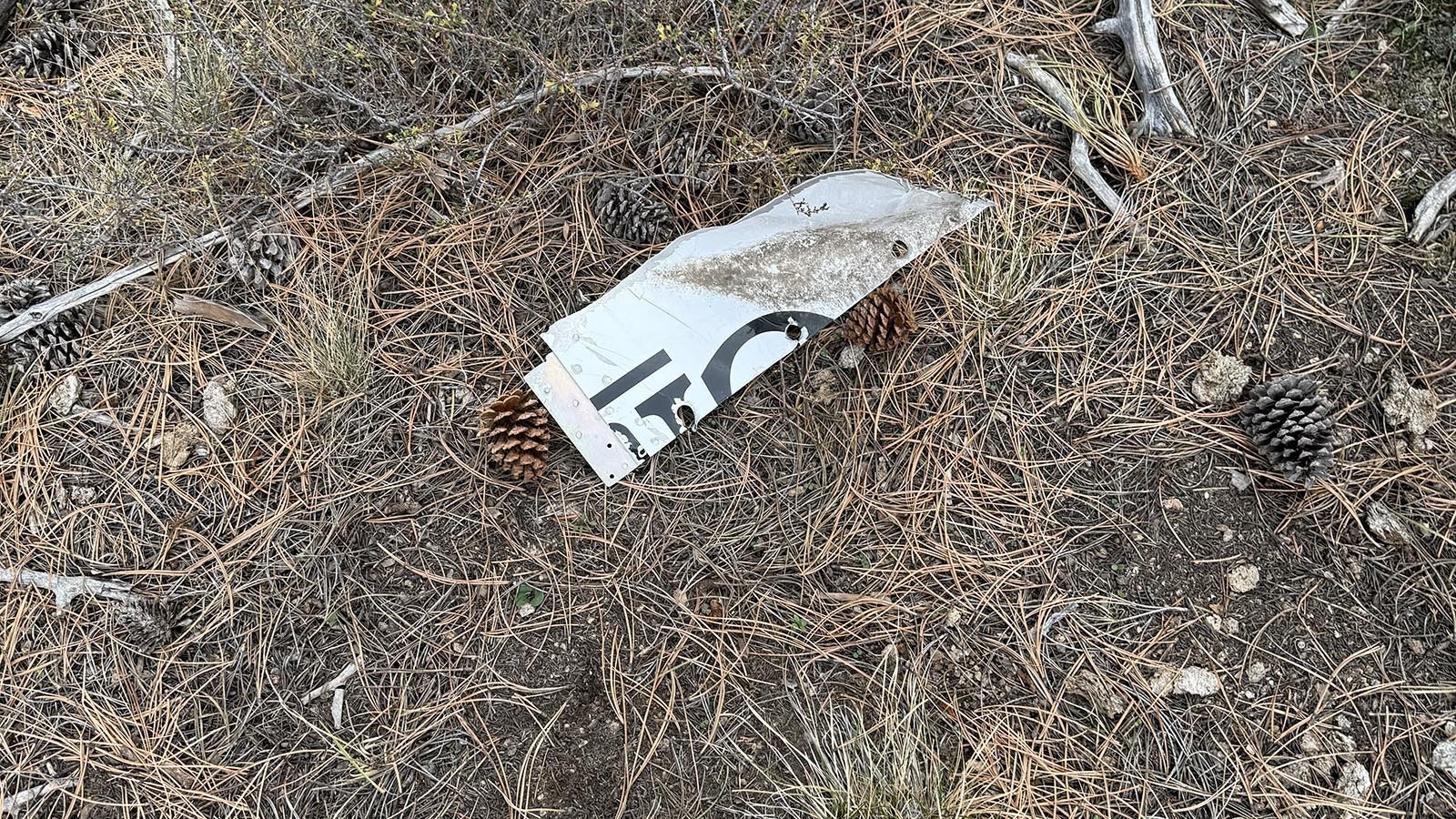 Elk Hunter Chris Holden found these aircraft parts Wednesday afternoon near Laramie Peak in Converse County. It’s thought that they might have blown off a plane in mid-flight.