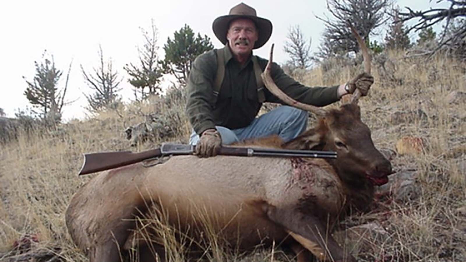 Karl Brauneis of Lander prefers to hunt the old-school way. He shot this elk at 45 yards with a Winchester .30-30 rifle.