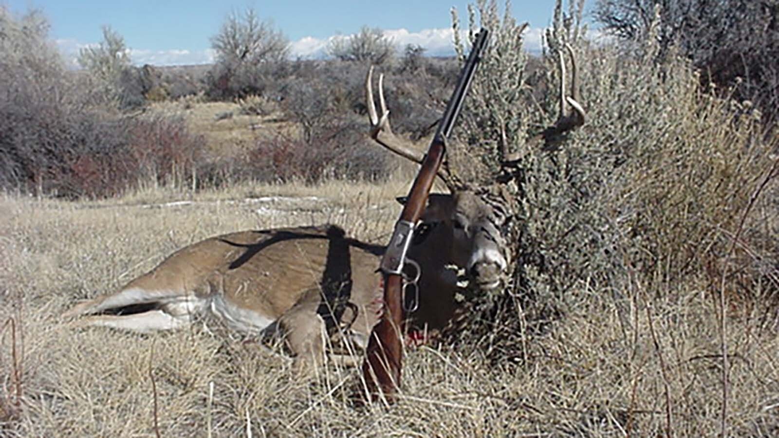 Karl Brauneis of Lander says his old-fashioned Winchester Rifle is great for Wyoming big game, such as the white-tailed deer buck.