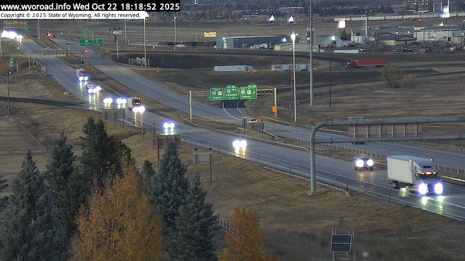 A view of Interstate 25 at the interchange with I-80 in Cheyenne.