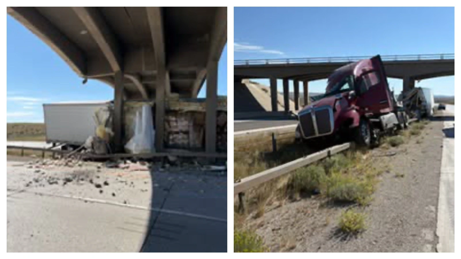 I 80 Semi crash into overpass at Rawlins Mix Collage 20 Jul 2026 12 29 PM 4170 7 20 26