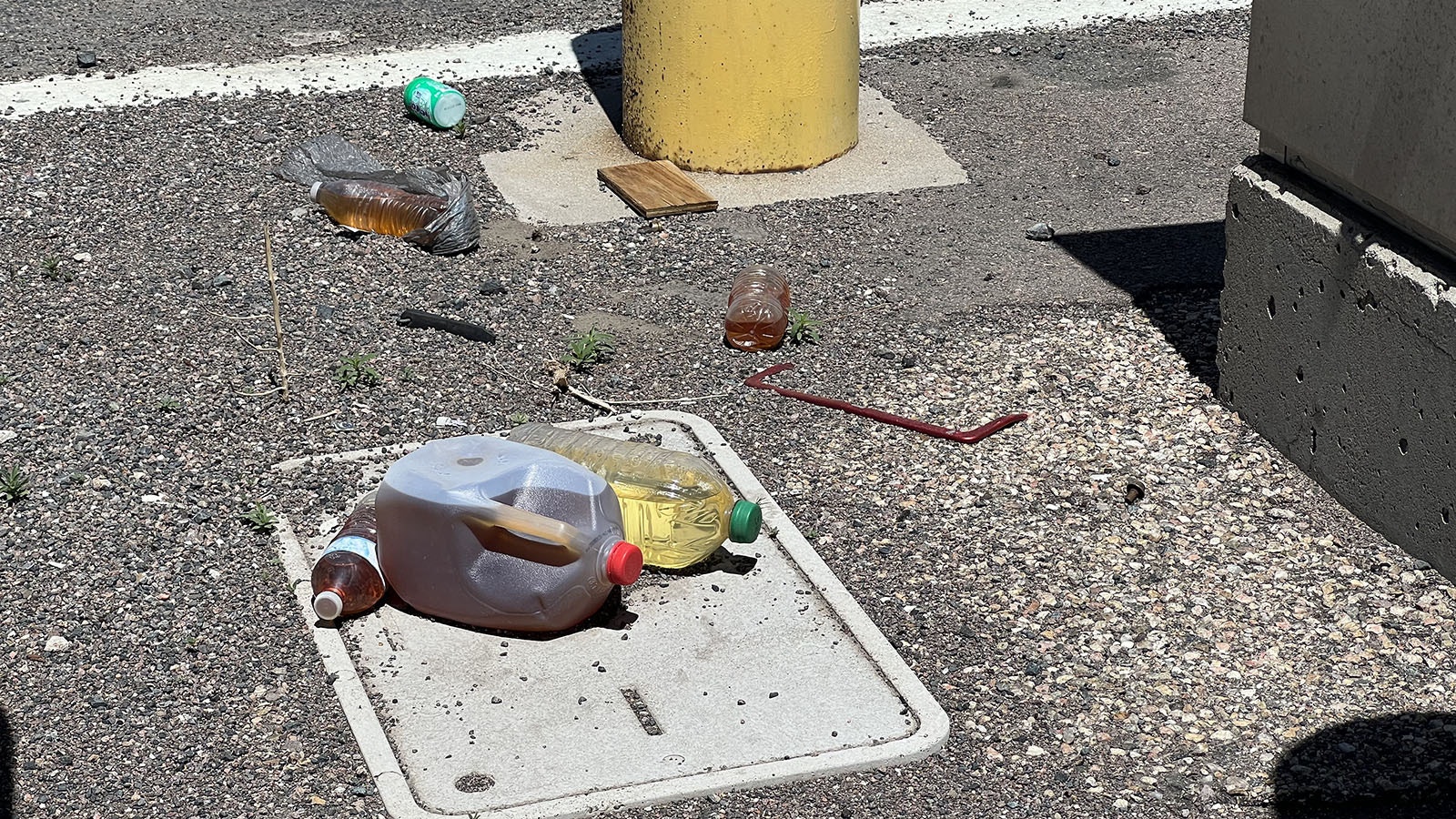 Among the trash left at Wyoming Interstate 80 rest stops are bottles filled with urine that are chucked out windows rather than disposed of in provided trash containers.