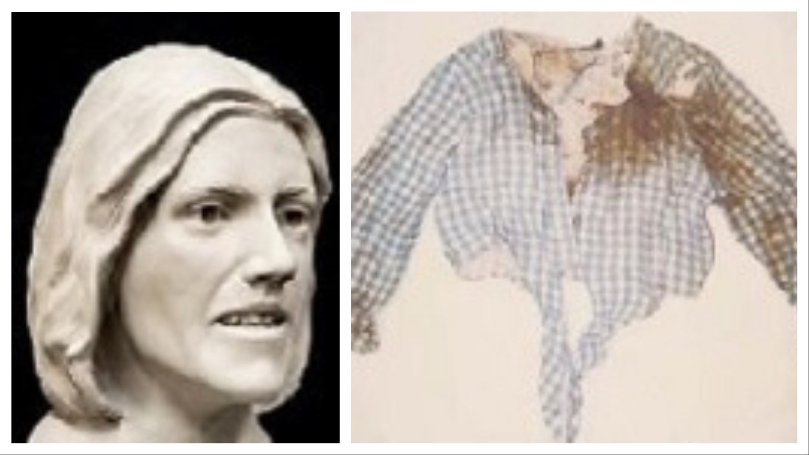A composite of what I-90 Jane Doe, now positively identified as Cindi Arleen Estrada, may have looked like. At right is the blouse she was wearing when her body was found along Interstate 90 just north of Sheridan 33 years ago.