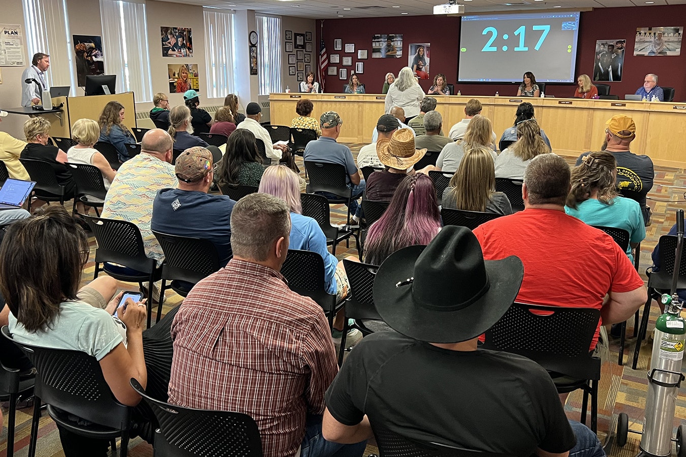 The Wyoming Regulatory Reduction Task Force is looking into reports that some people are afraid to voice public criticism of governmental entities out of fear of retaliation. Many people do participate, like in this recent Laramie County School District 1 board meeting, but task force members say others report they don't feel comfortable speaking honestly about issue.