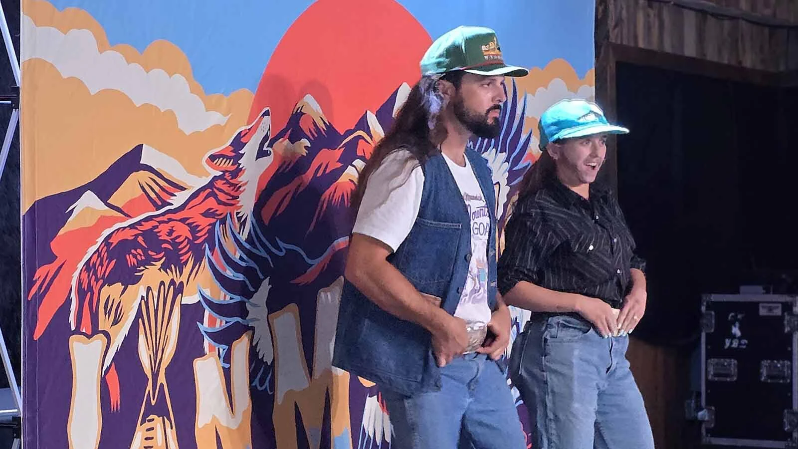 Ian Munsick poses with the winner of the Ian Munsick lookalike contest held at the Cowboy Saloon & Dance Hall in Laramie to promote Munsick's latest album.
