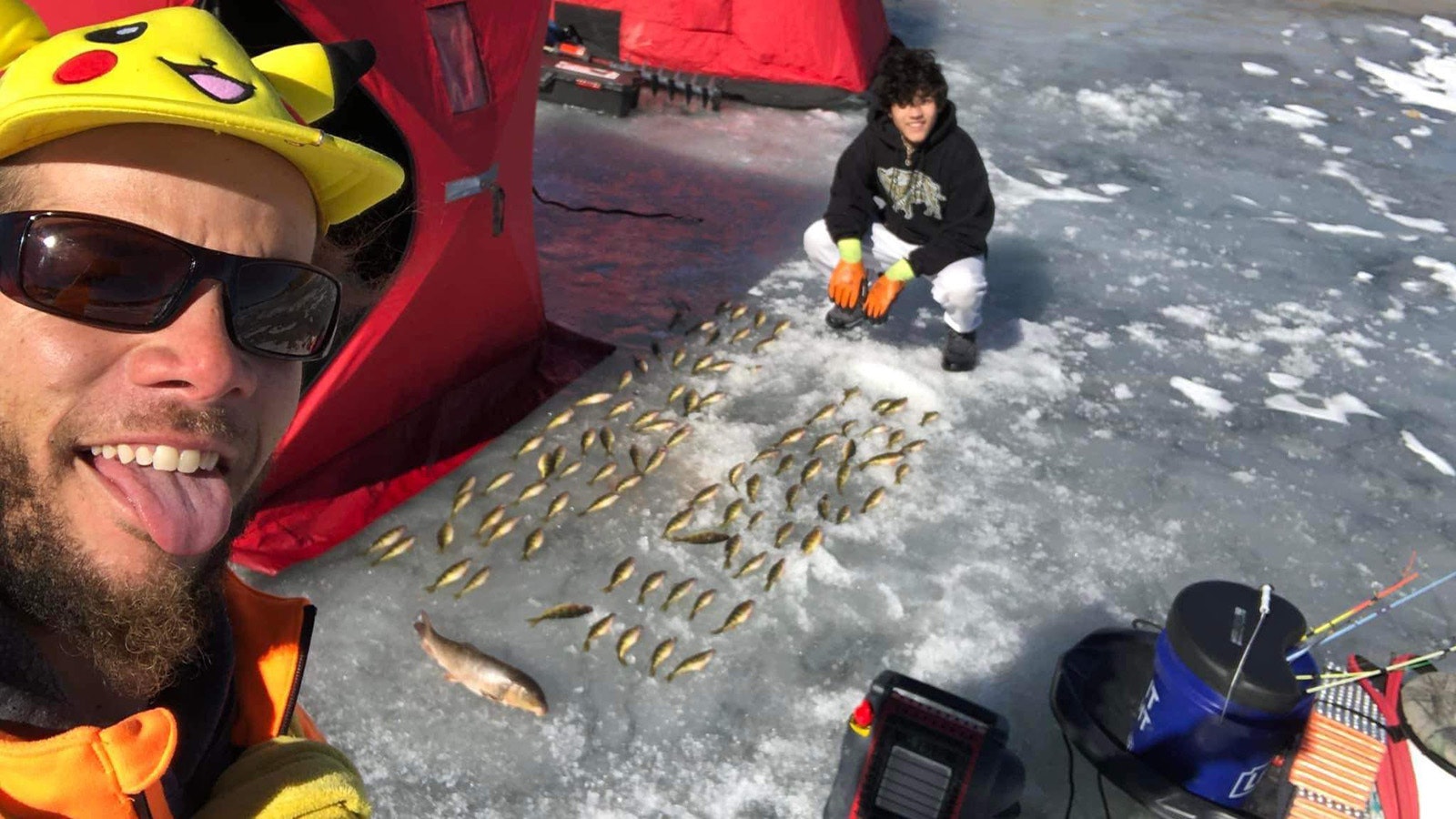Angel Smith, aka the Everyday Pikachu Hat Fisherman, shares his love for Wyoming ice fishing on his YouTube channel.