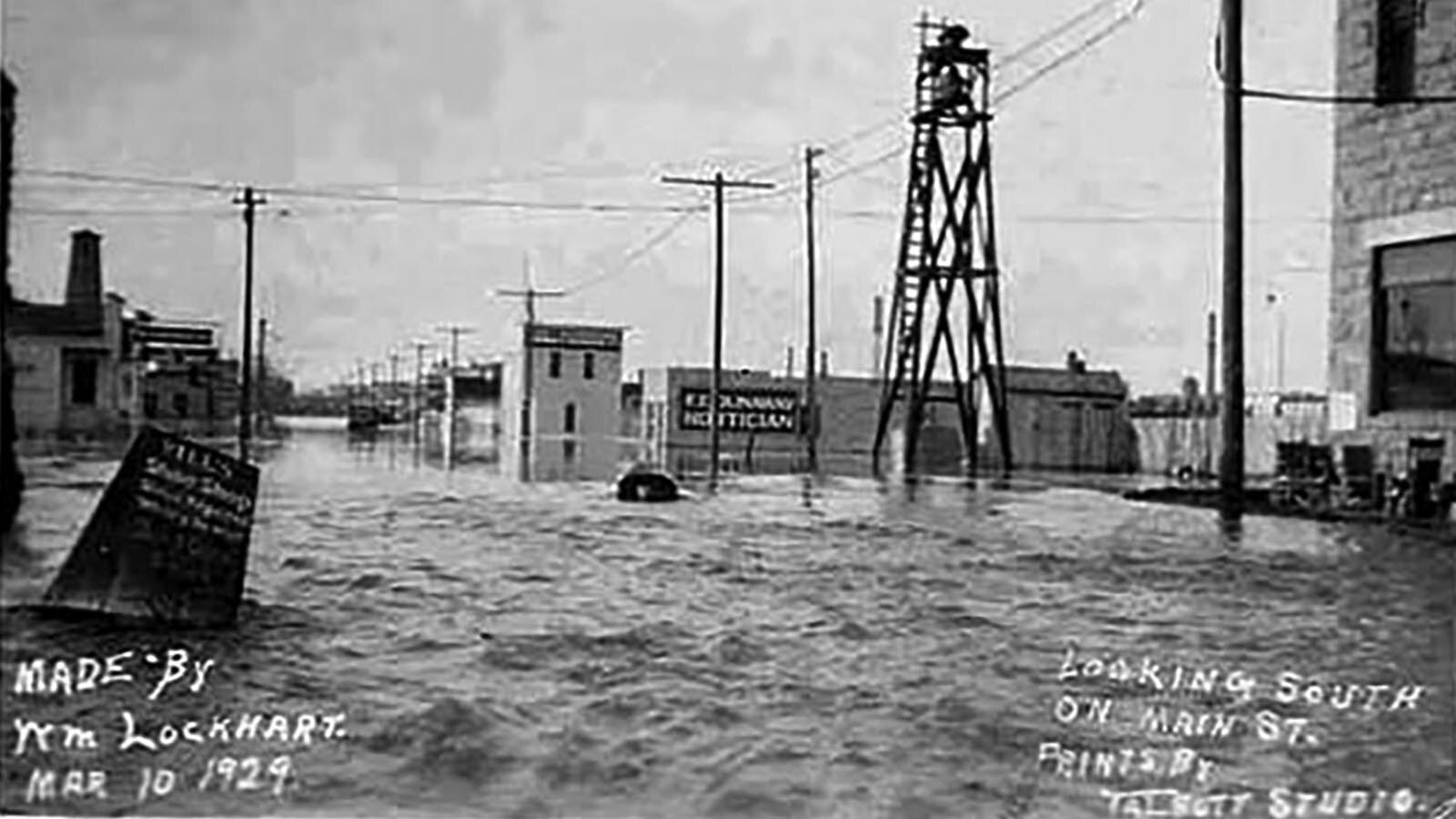 In March 1929, an ice jam in a shallow section of the Eight Mile Gorge downstream from the Greybull caused a flood. Water flooded the town to a depth of four feet and caused over $150,000 (in 1929 dollars) damage.