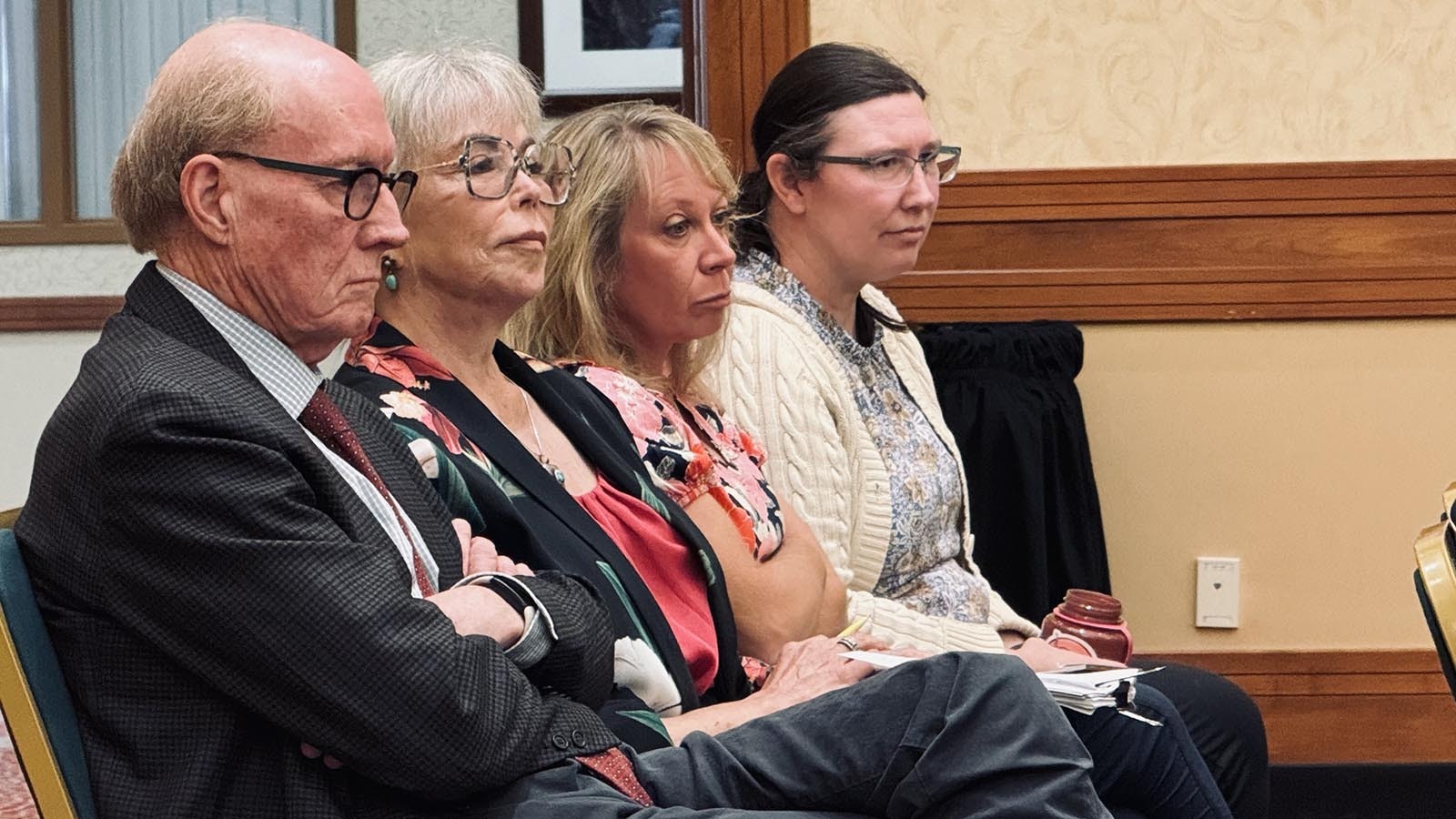 Alan Minier, left, former chairman of the Wyoming Public Service Commission and State Board of Equalization, opposes the Rail Tie project because the previous owner, ConnectGen, and current owner Repsol Renewables North America failed to file proper financial statements proving their “financial adequacy” to build the $500 million energy development.