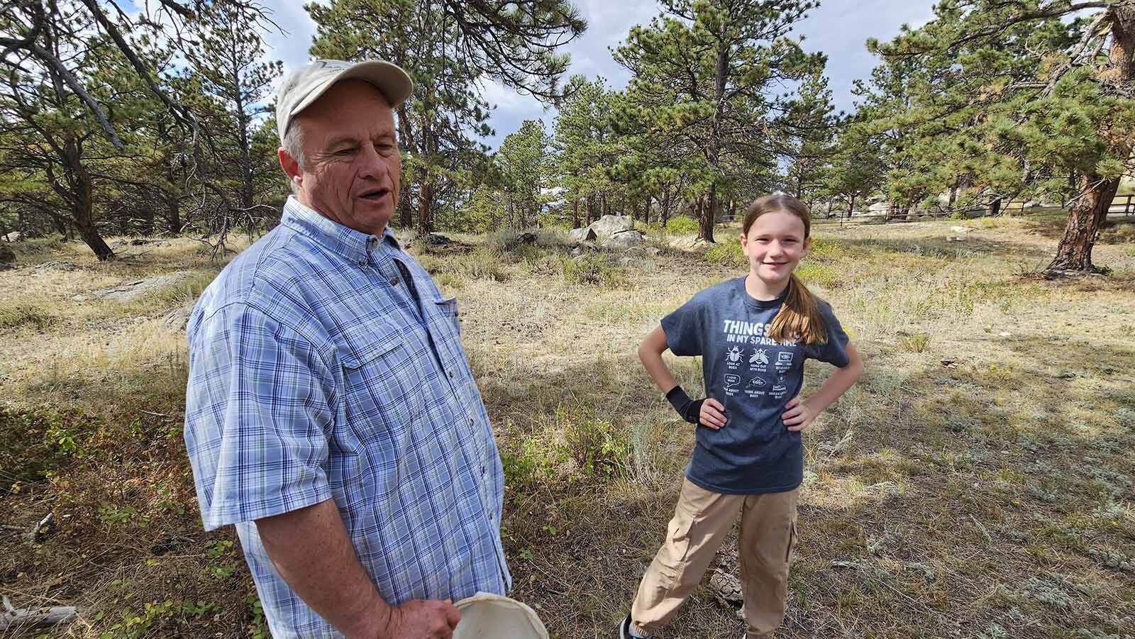 Aaron Clark, left, and Allie Hazen, have made a hobby of collecting insects on the Rabbit Creek Ranch near Wheatland.
