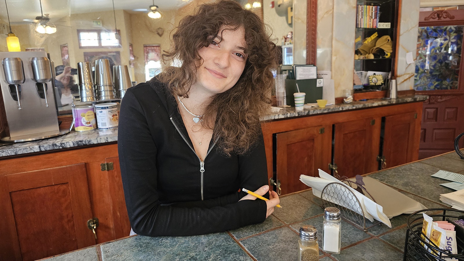 Adina Sera is from Romania, where she's studying to be a food scientist. She helped in the Busy Bee Cafe at the Occidental, as well as at the Occidental Saloon and the hotel.