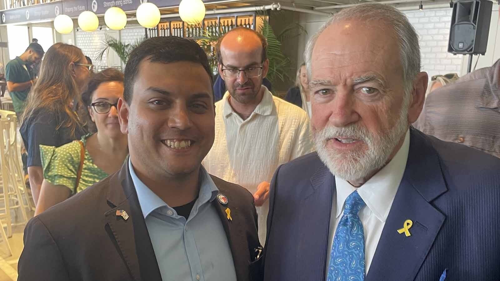 Rep. Daniel Singh, with Ambassador Mike Huckabee in Tel Aviv.